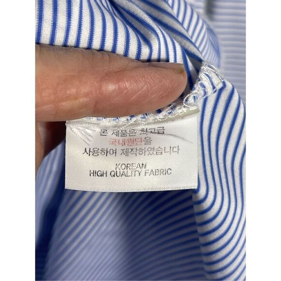 Louis Castel Blue White Striped 1/4 Zip Pullover Long Sleeve T-Shirt Medium - Picture 5 of 8